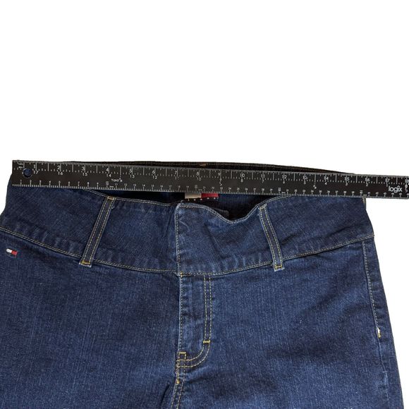 Tommy Hilfiger Womens Jeans Junior Size 13 Trouser Boot Cut Dark Wash - Picture 9 of 12